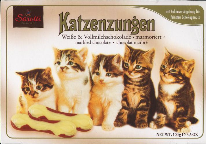 Sarotti Katzenzungen Marmorierte Schokolade (Mixed Chocolate Cat Tongues)